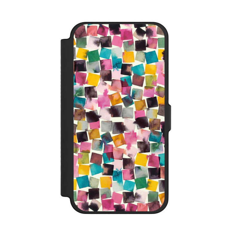 iPhone 12 Pro Max NIVOflip Plaids Géométriques Aquarelle Rose