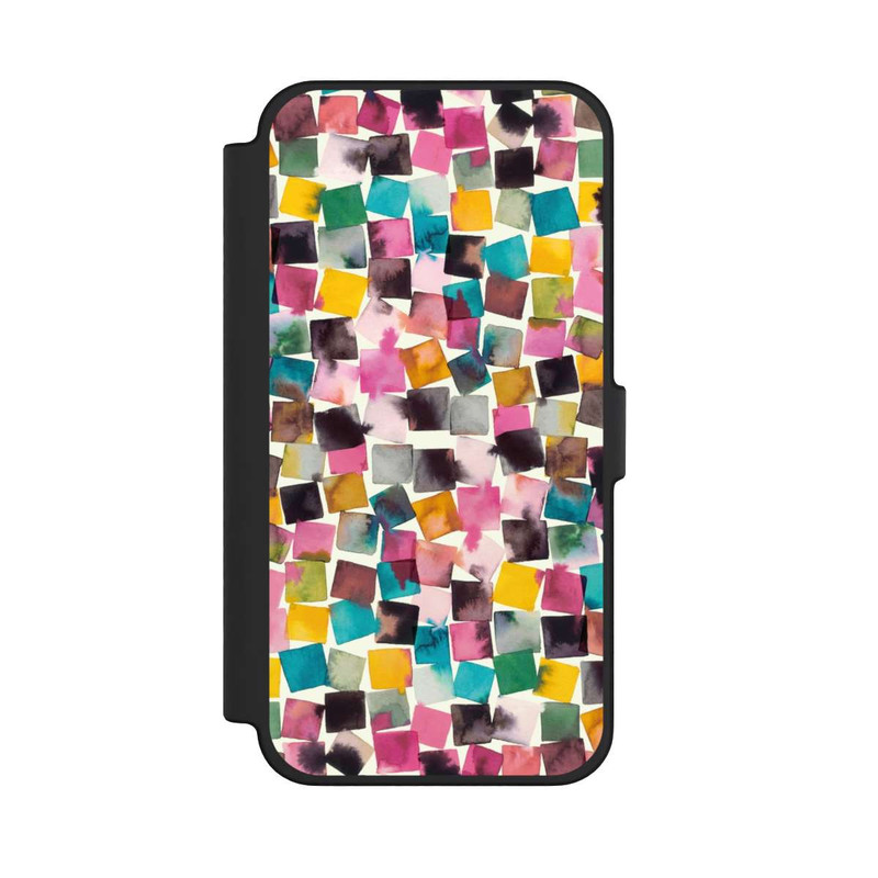 iPhone 12 Pro Max NIVOflip Plaids Géométriques Aquarelle Rose