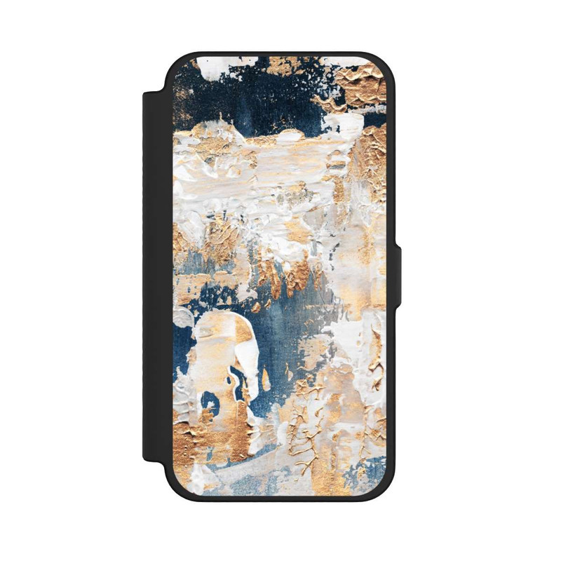 iPhone 12 Pro Max NIVOflip Abstraction Bleu et Or