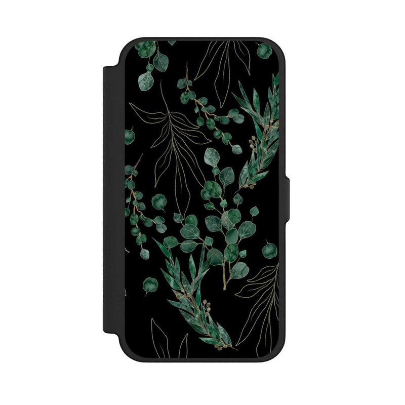 iPhone 12 Pro Max NIVOflip Feuilles d'Eucalyptus Fond Noir