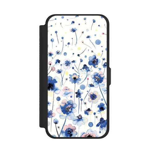 Apple iPhone 12 Pro Max NIVOflip Aquarelltinte blaue Blumen