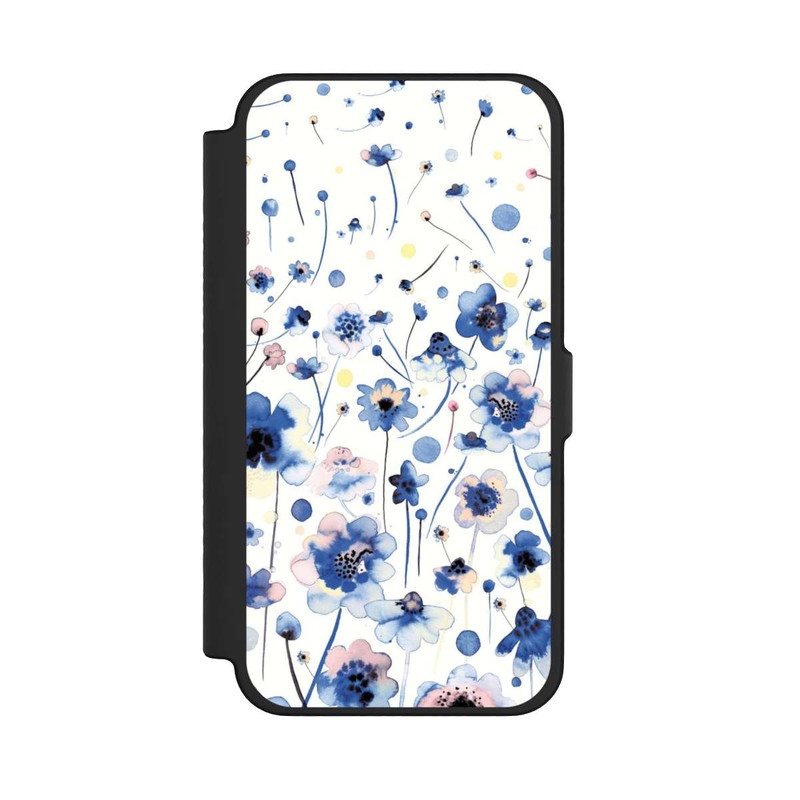 iPhone 12 Pro Max NIVOflip Fleurs bleues d’encre aquarelle