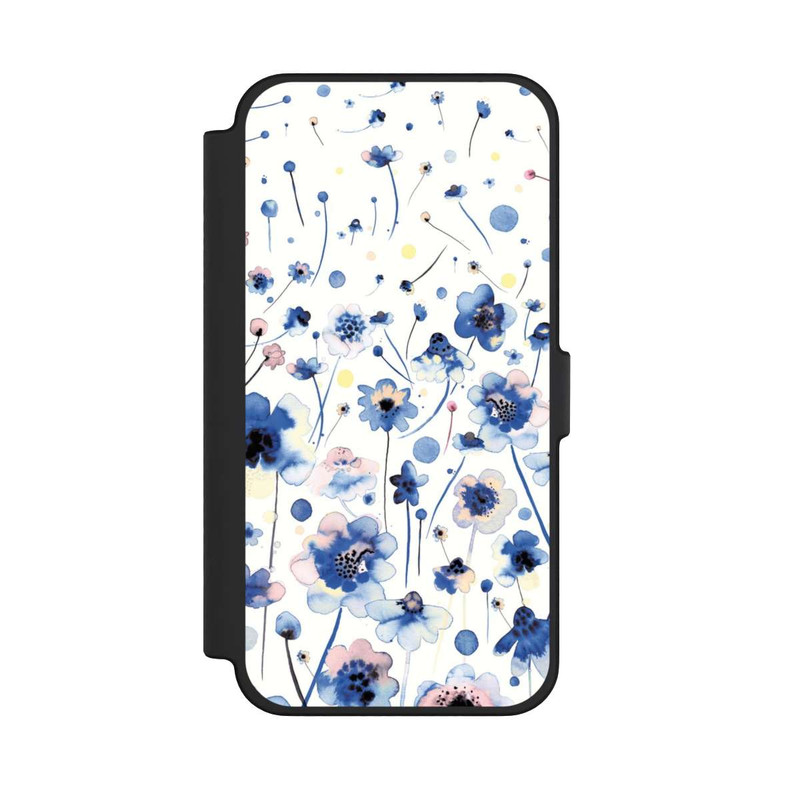 iPhone 12 Pro Max NIVOflip Fleurs bleues d’encre aquarelle