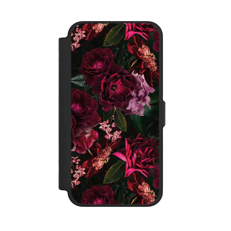 iPhone 12 Pro Max NIVOflip Fleurs rouge foncé et roses