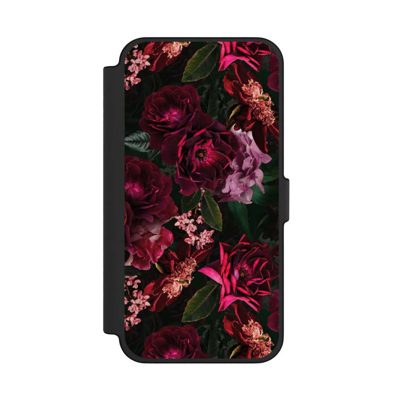 iPhone 12 Pro Max NIVOflip Dunkelrote und rosa Blüten