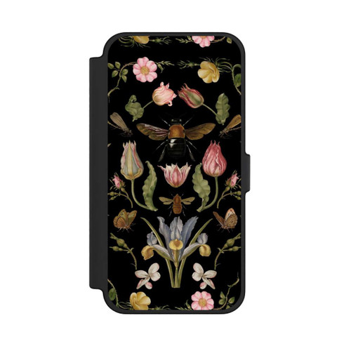 Apple iPhone 12 Pro Max NIVOflip Wildblumen und Biene Schwarz