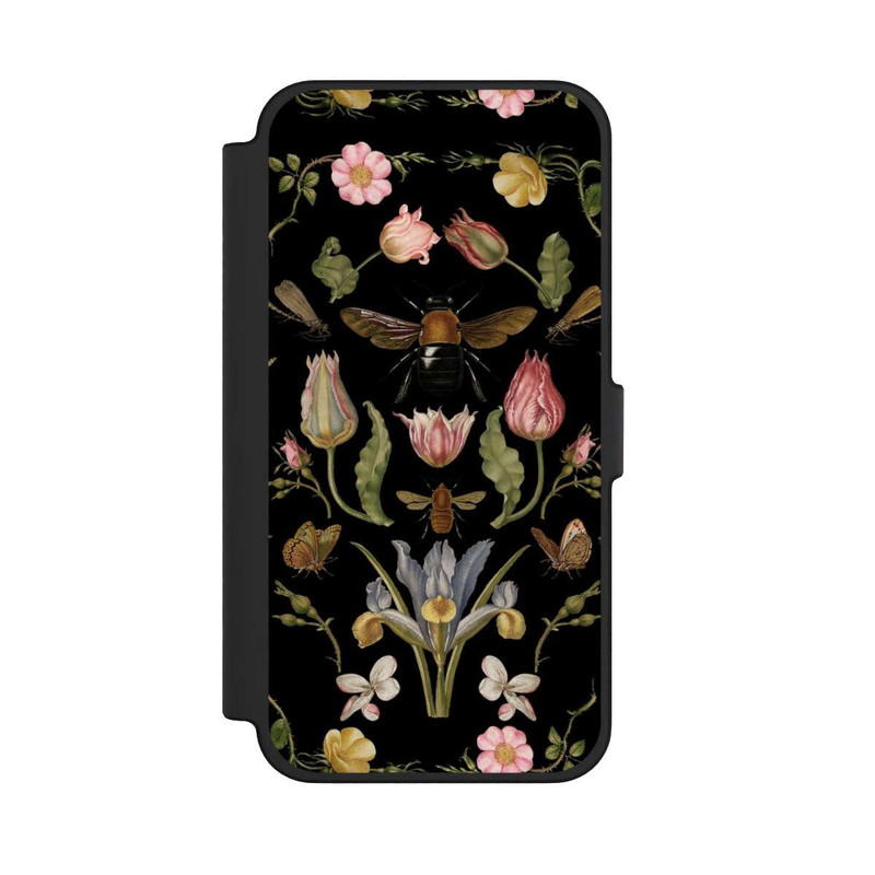 iPhone 12 Pro Max NIVOflip Fleurs Sauvages et Abeilles Fond Noir