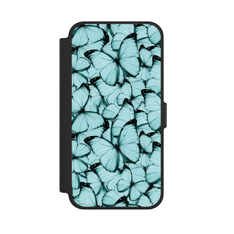 iPhone 12 Pro Max NIVOflip Teal Schmetterlinge