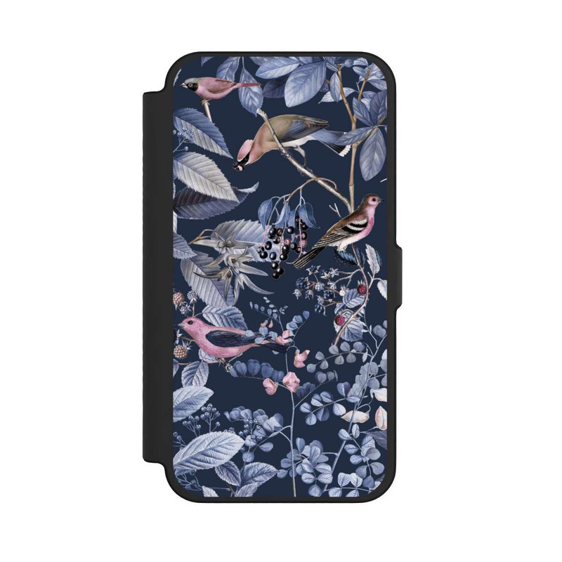iPhone 12 Pro Max NIVOflip Oiseaux et Baies Bleu