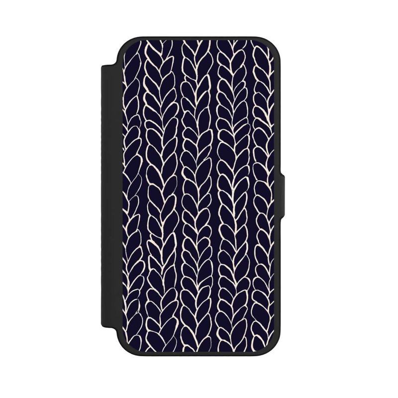 iPhone 12 Pro Max NIVOflip gezeichnete Wollzöpfe Marine