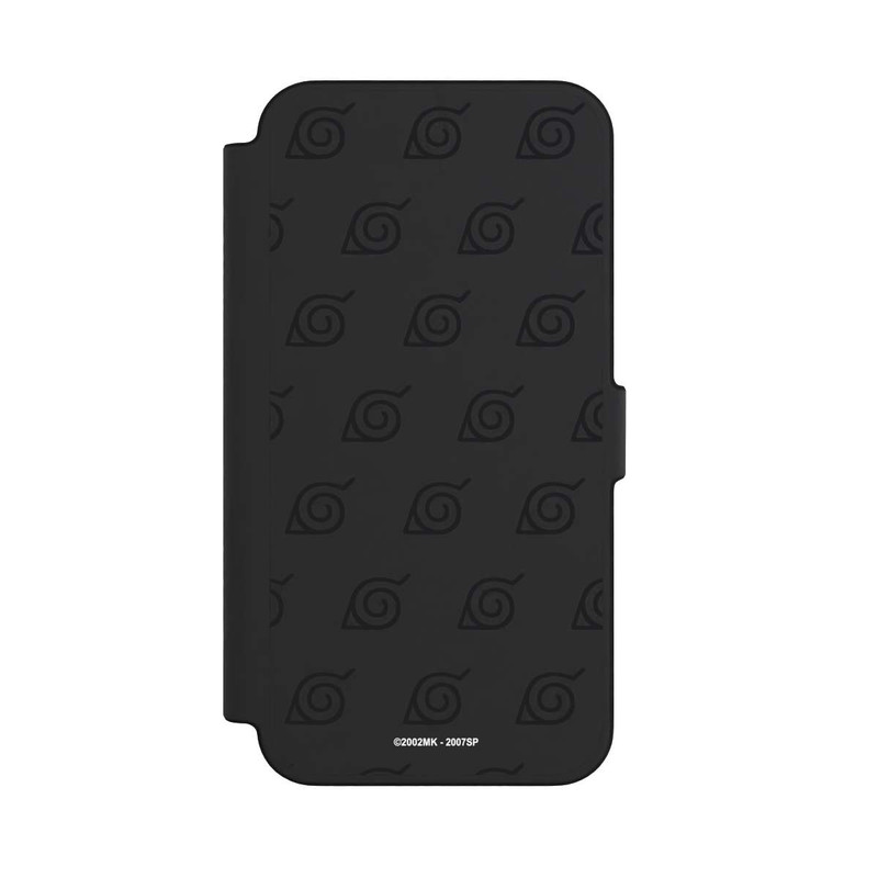 iPhone 12 Pro Max NIVOflip Black Konoha Pattern Transparant