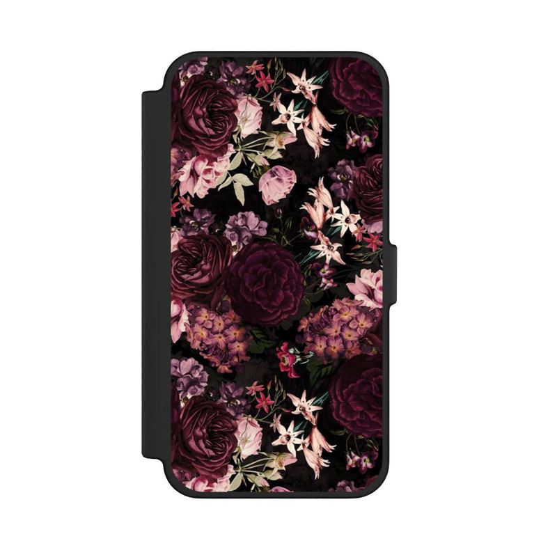 iPhone 12 Pro Max NIVOflip Blumentapete dunkelviolett
