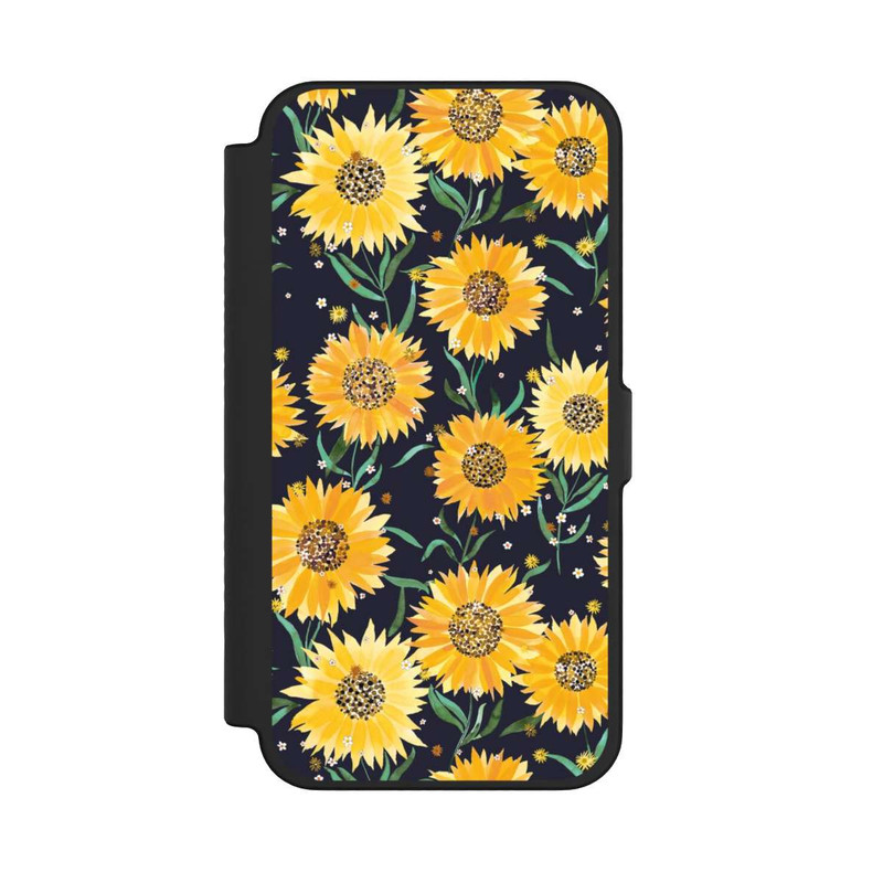 iPhone 12 Pro Max NIVOflip Sonnenblumen schwarz