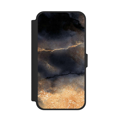 Apple iPhone 12 Pro Max NIVOflip Schwarzer Marmor Goldstaub Look