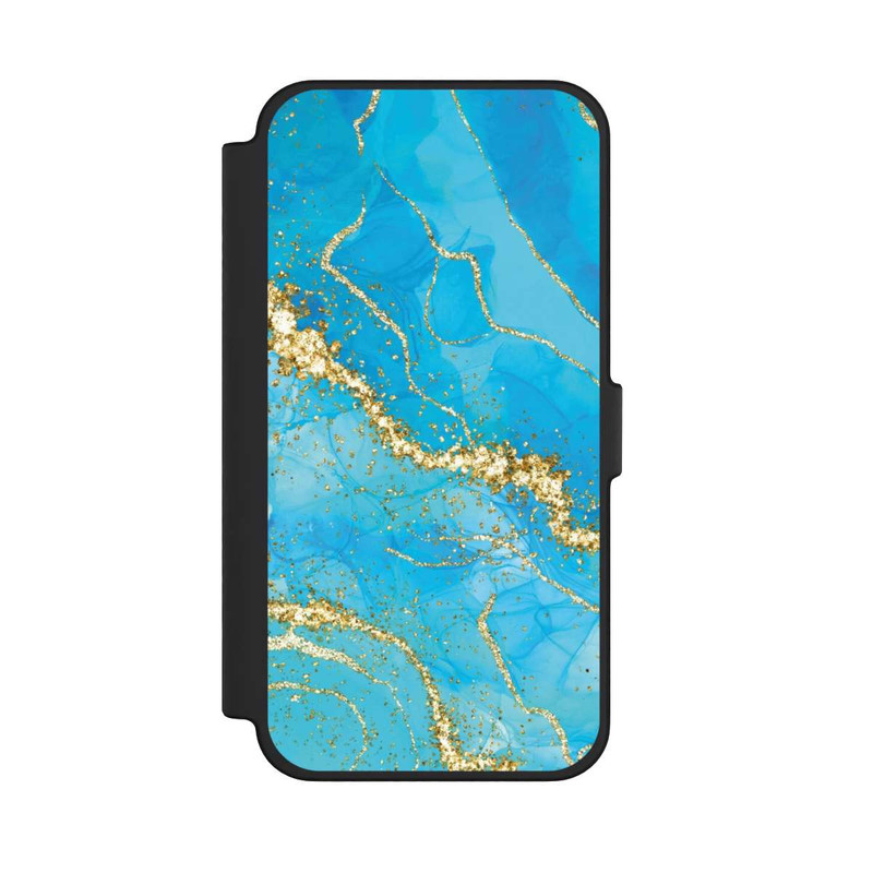 iPhone 12 Pro Max NIVOflip Türkis-goldene Tapete