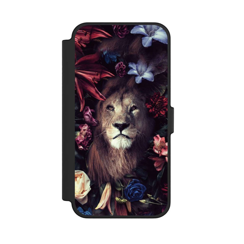 iPhone 12 Pro Max NIVOflip Löwe Blumenrahmen