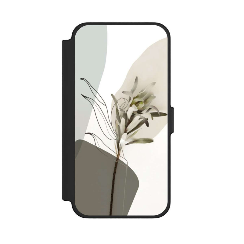 iPhone 12 Pro Max NIVOflip Boho Line Art Olivgrün