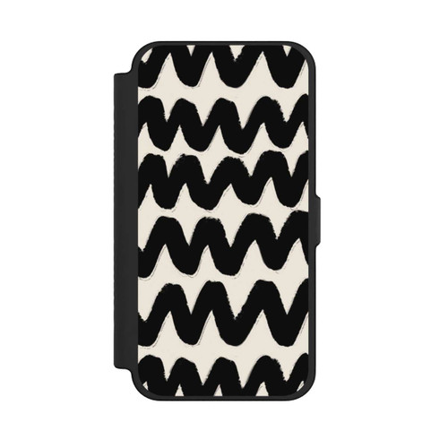 Apple iPhone 12 Pro Max NIVOflip Vagues Noires Pattern