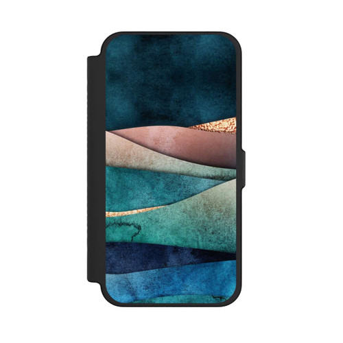 Apple iPhone 12 Pro Max NIVOflip Blau-Goldene Wellen