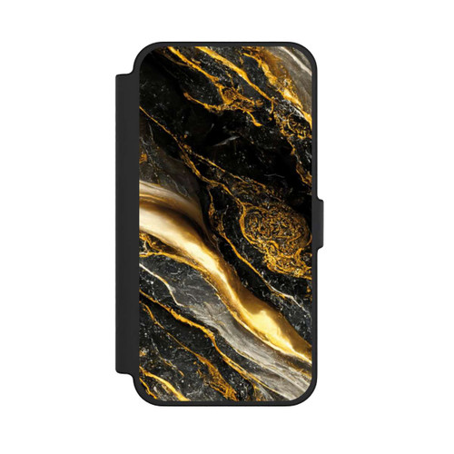 Apple iPhone 12 Pro Max NIVOflip Schwarze Marmor Goldschichten