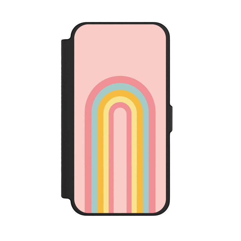 iPhone 12 Pro Max NIVOflip Arc-en-ciel rose pastel long