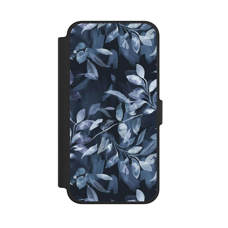 iPhone 12 Pro Max NIVOflip Aquarelle Feuilles Mystiques Marine