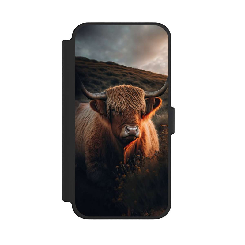 iPhone 12 Pro Max NIVOflip Vache Highland avec de grandes cornes avec IA