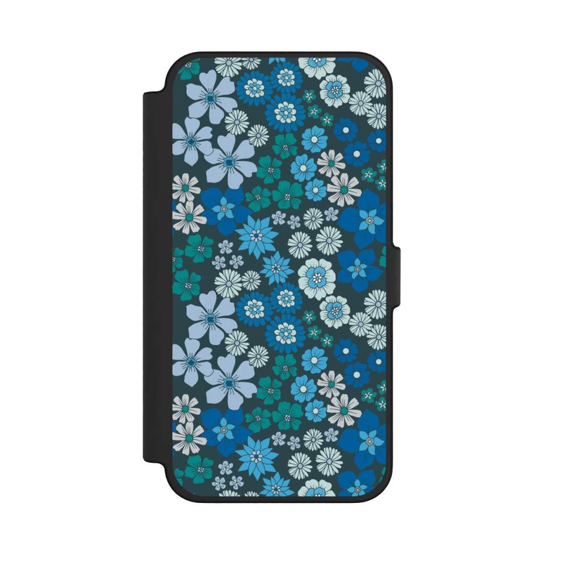 iPhone 12 Pro Max NIVOflip Blaue Blumen DeinDesign