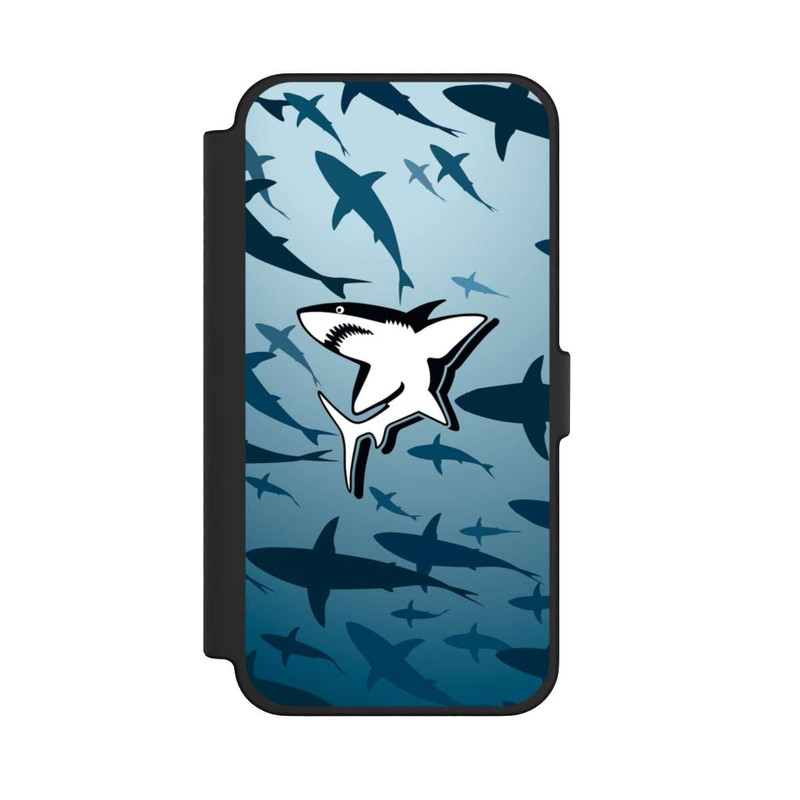 iPhone 12 Pro Max NIVOflip Haie Muster Blau