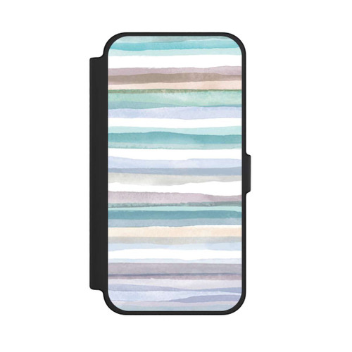 Apple iPhone 12 Pro Max NIVOflip Pastellfarbene Streifen Blau