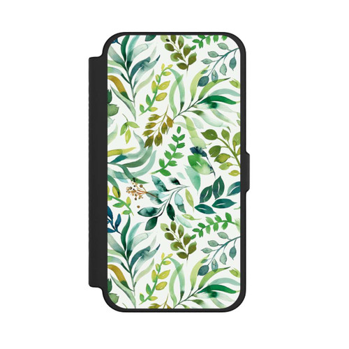 Apple iPhone 12 Pro Max NIVOflip Aquarell Palmenblätter Botanisch Grün