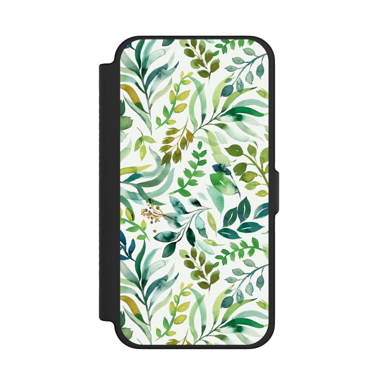 iPhone 12 Pro Max NIVOflip Aquarelle Palmes Feuilles Botanique Vert