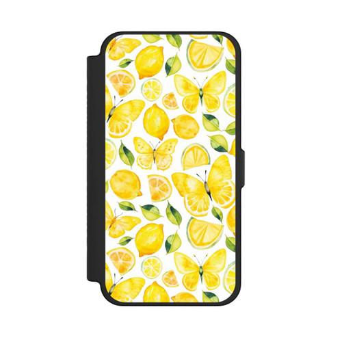 Apple iPhone 12 Pro Max NIVOflip Zitrone und Schmetterling Muster