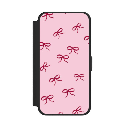 Apple iPhone 12 Pro Max NIVOflip Schleifen Muster Rot Pink
