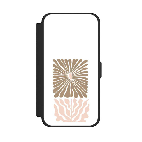Apple iPhone 12 Pro Max NIVOflip Eckige Blume Hellbraun