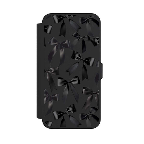 Apple iPhone 12 Pro Max NIVOflip Schwarze Satinschleifen