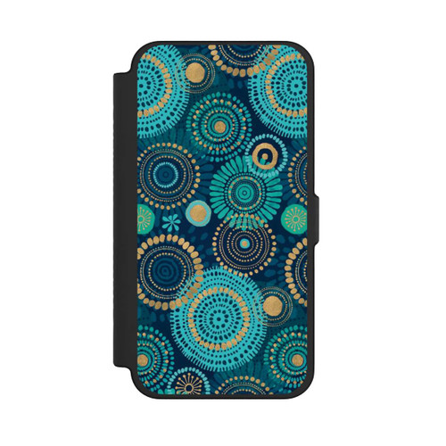 Apple iPhone 12 Pro Max NIVOflip Blockprint India Teal Gold