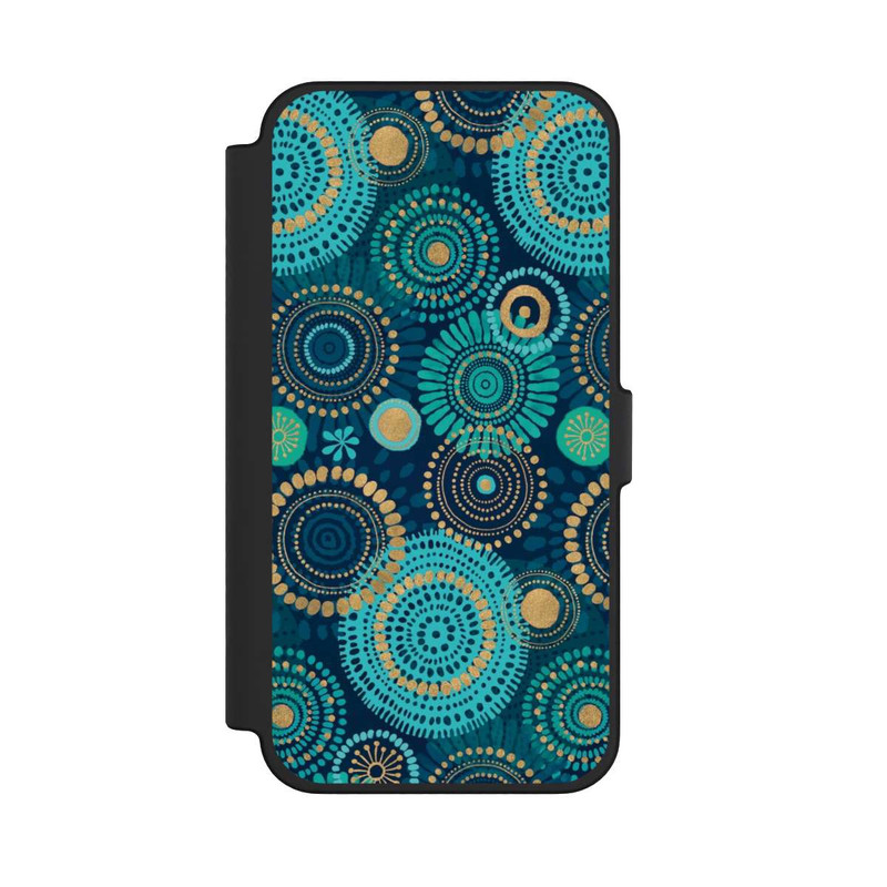 iPhone 12 Pro Max NIVOflip Blockprint India Teal Gold