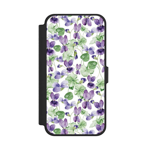 Apple iPhone 12 Pro Max NIVOflip Purple Wildflowers Pattern Watercolor