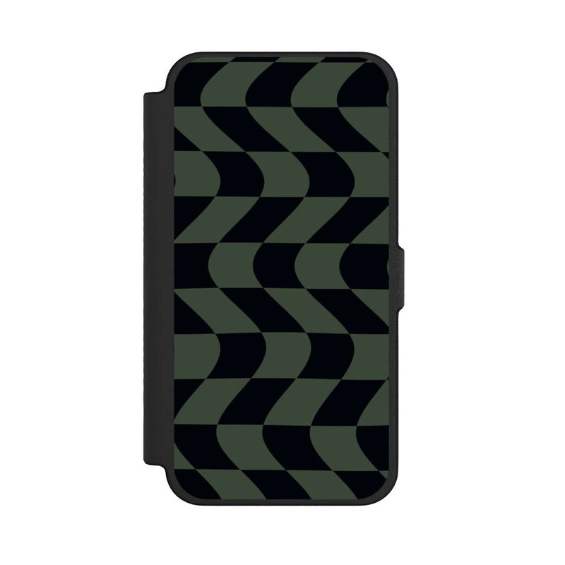 iPhone 12 Pro Max NIVOflip Checked Pattern Green Black