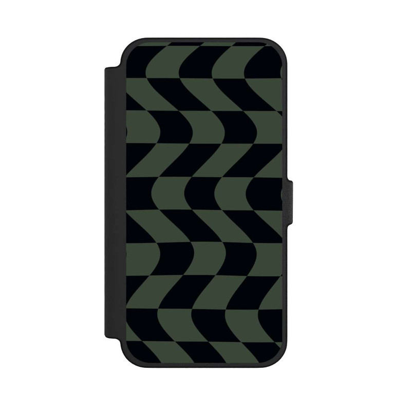 iPhone 12 Pro Max NIVOflip Checked Pattern Green Black