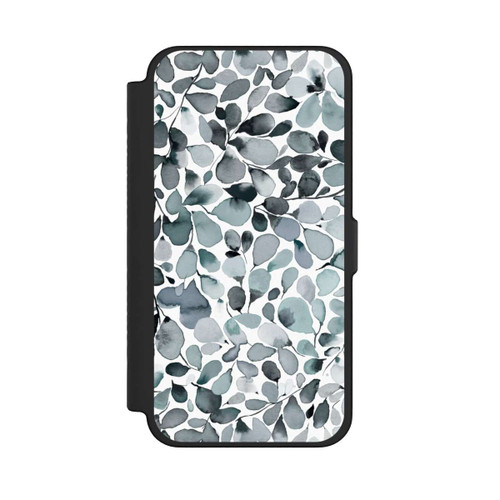 Apple iPhone 12 Pro Max NIVOflip Eukalyptus Aquarell Blätter Grau