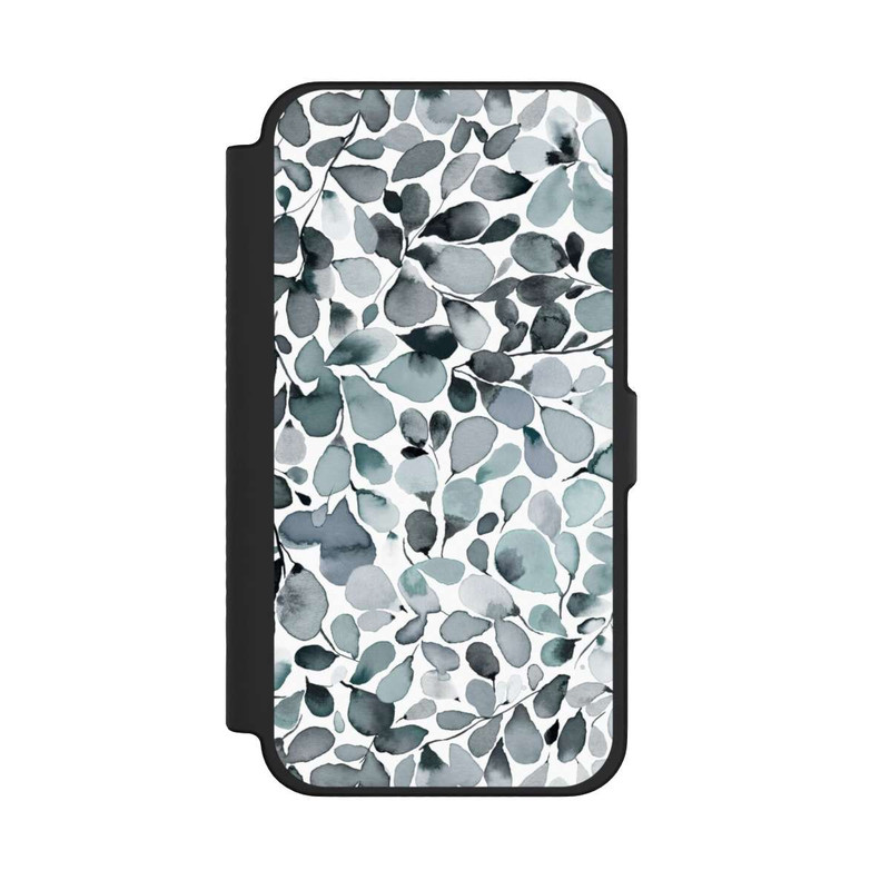 iPhone 12 Pro Max NIVOflip Eucalyptus Watercolor Leaves Grey