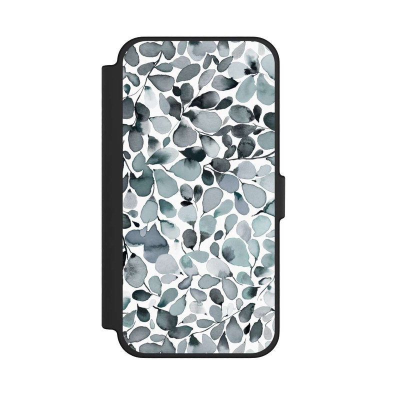 iPhone 12 Pro Max NIVOflip Eucalyptus Watercolor Leaves Grey