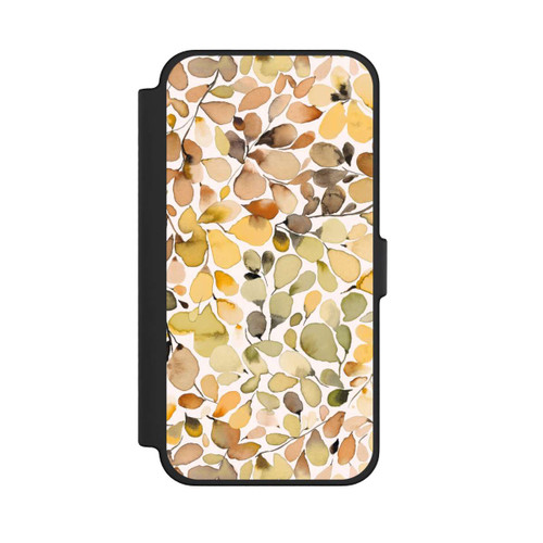 Apple iPhone 12 Pro Max NIVOflip Eukalyptus Aquarellblätter Braun Herbst
