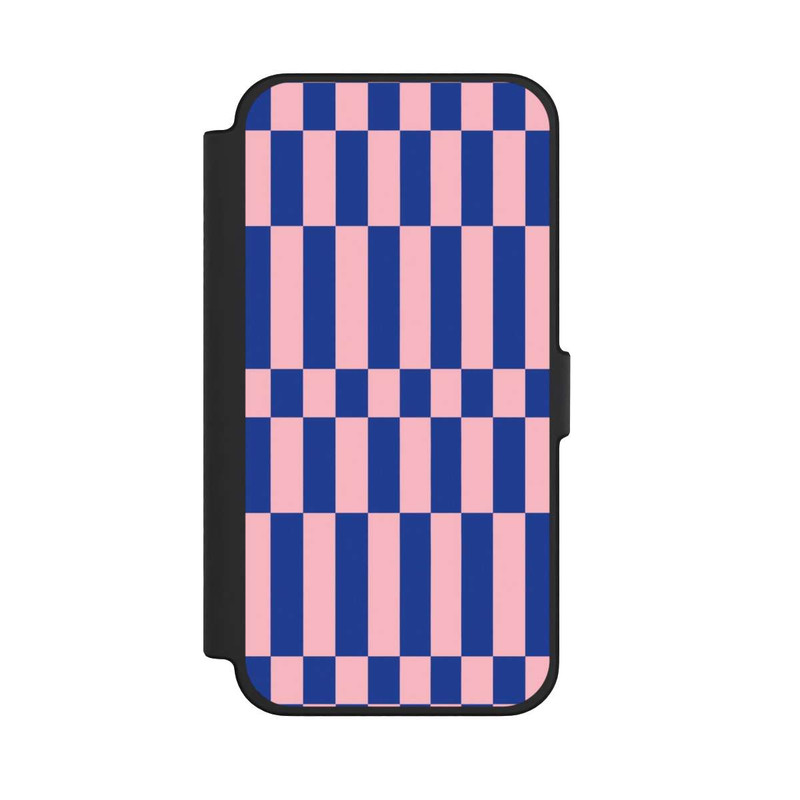 iPhone 12 Pro Max NIVOflip Checked Abstract Bold Electric Blue and Pink Color Block