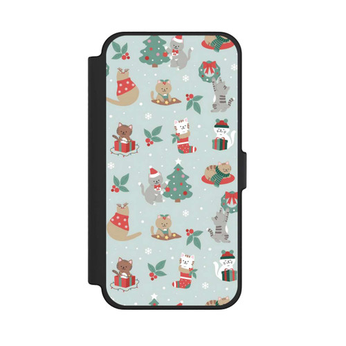Apple iPhone 12 Pro Max NIVOflip festliche Katzen im Winterwunderland