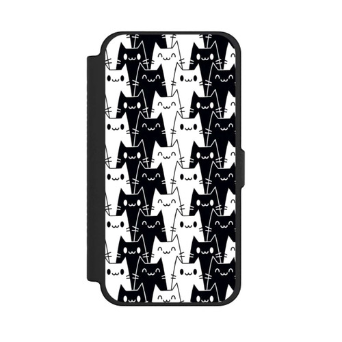 Apple iPhone 12 Pro Max NIVOflip Katzentapete Schwarz Weiß