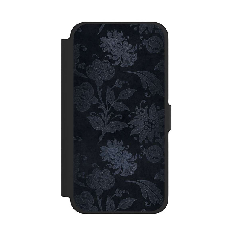 iPhone 12 Pro Max NIVOflip Velours Floral Argenté