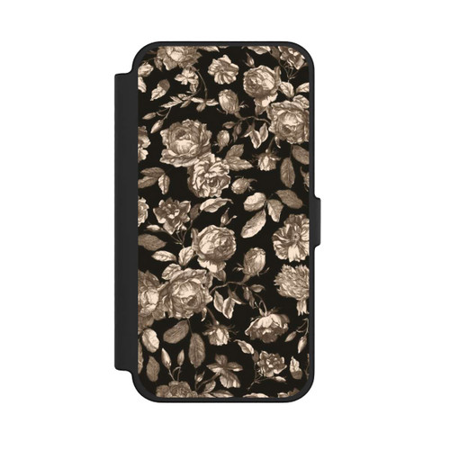 Apple iPhone 12 Pro Max NIVOflip Leinwand dunkle Blumen